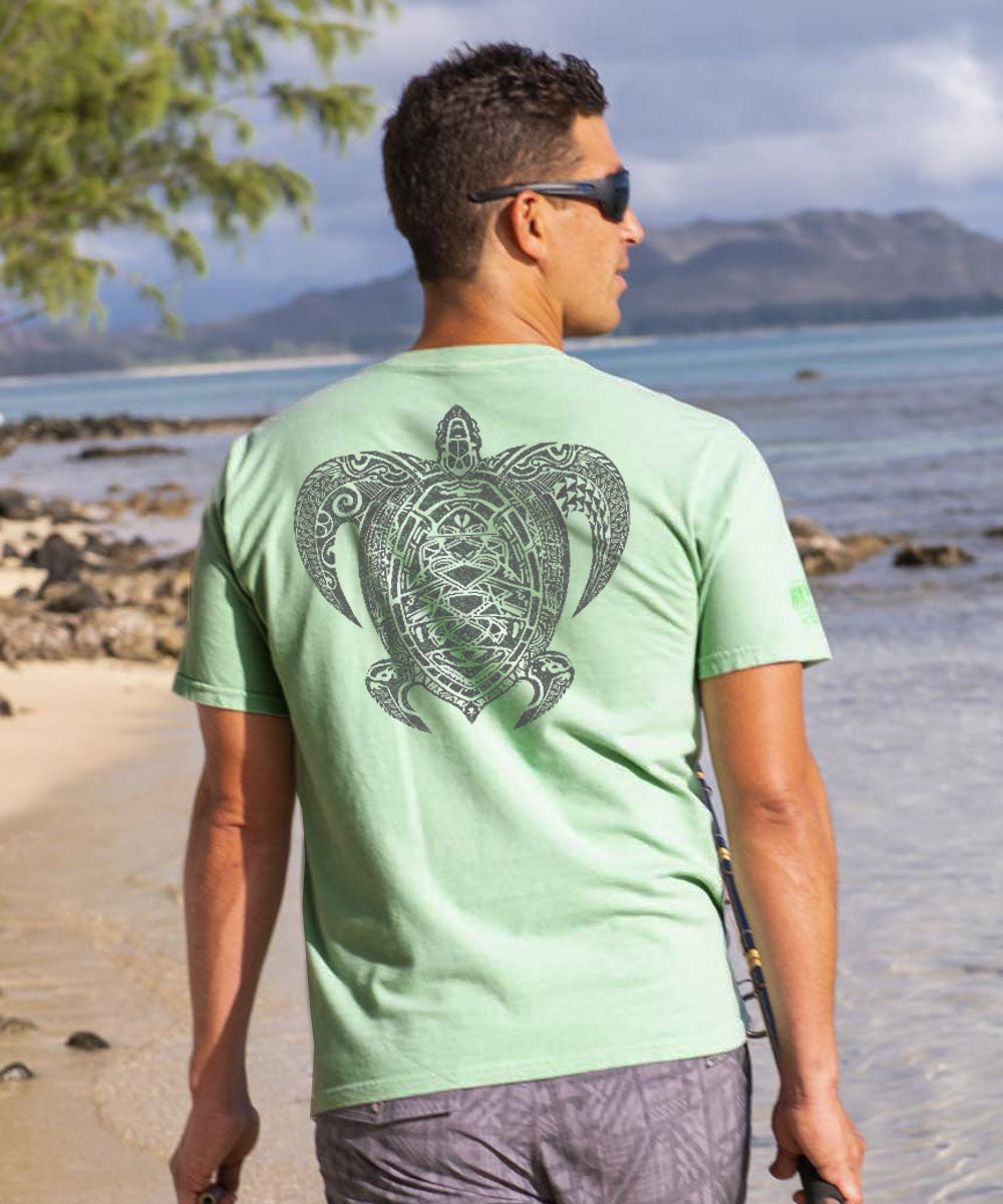 Good Luck Tribal Honu - Key Lime Dyed Short Sleeve Crewneck T-Shirt 2 Good Luck Tribal Honu - Key Lime Dyed Short Sleeve Crewneck T-Shirt