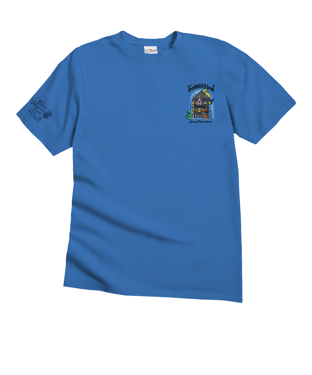 Grateful Dead Bear House - Blue Hawaii Dyed Short Sleeve Crewneck T-Shirt 4 Grateful Dead Bear House - Blue Hawaii Dyed Short Sleeve Crewneck T-Shirt