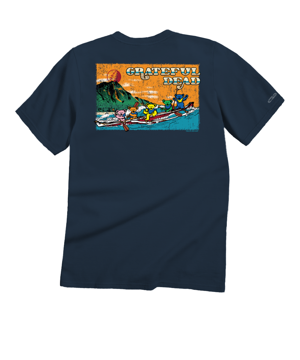 Grateful Dead Canoe Bears - Navy Short Sleeve Crewneck T-Shirt