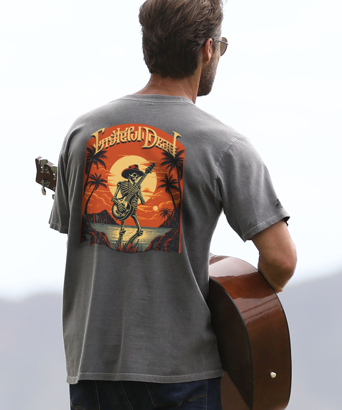 Grateful Dead Concert Poster - Crater Dyed® Short Sleeve Crewneck T-Shirt 2 Grateful Dead Concert Poster - Crater Dyed® Short Sleeve Crewneck T-Shirt