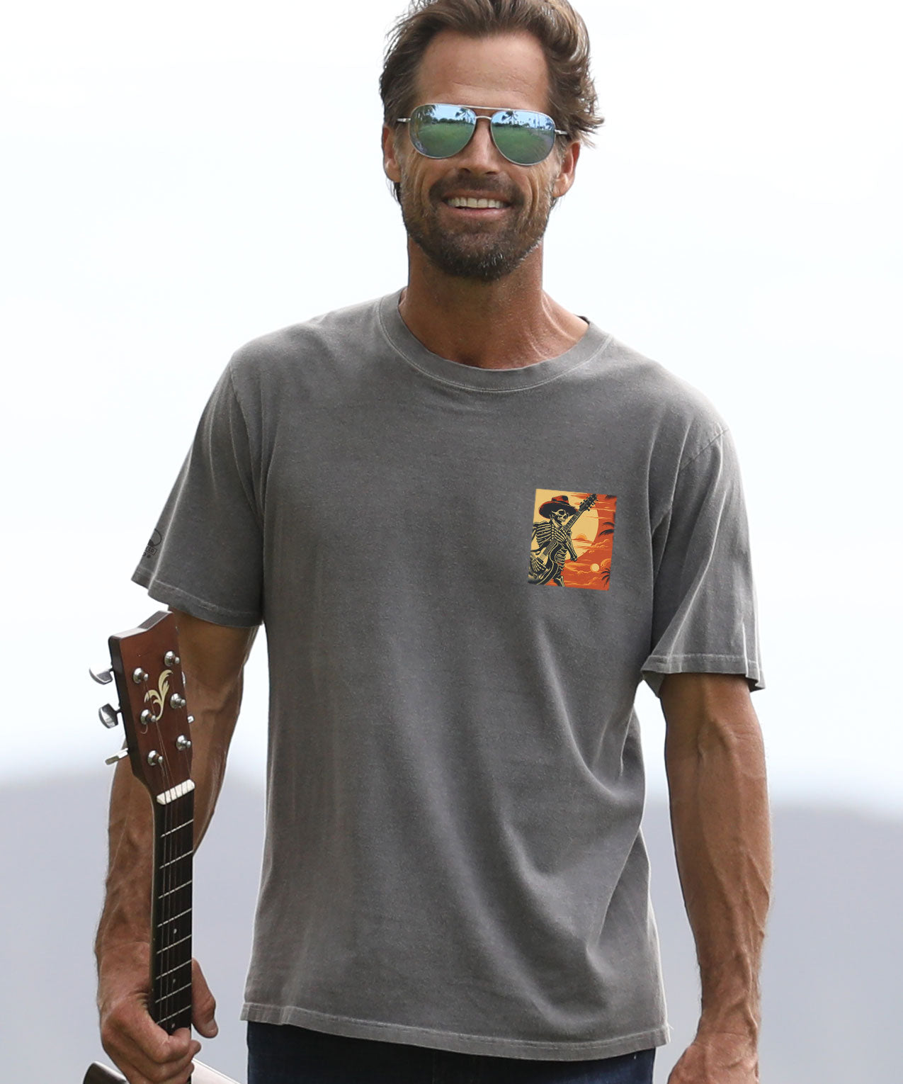 Grateful Dead Concert Poster - Crater Dyed® Short Sleeve Crewneck T-Shirt 3 Grateful Dead Concert Poster - Crater Dyed® Short Sleeve Crewneck T-Shirt