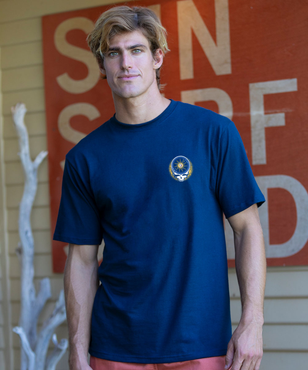 Grateful Dead Conch Republic Flag - Navy Short Sleeve Crewneck T-Shirt 3 Grateful Dead Conch Republic Flag - Navy Short Sleeve Crewneck T-Shirt