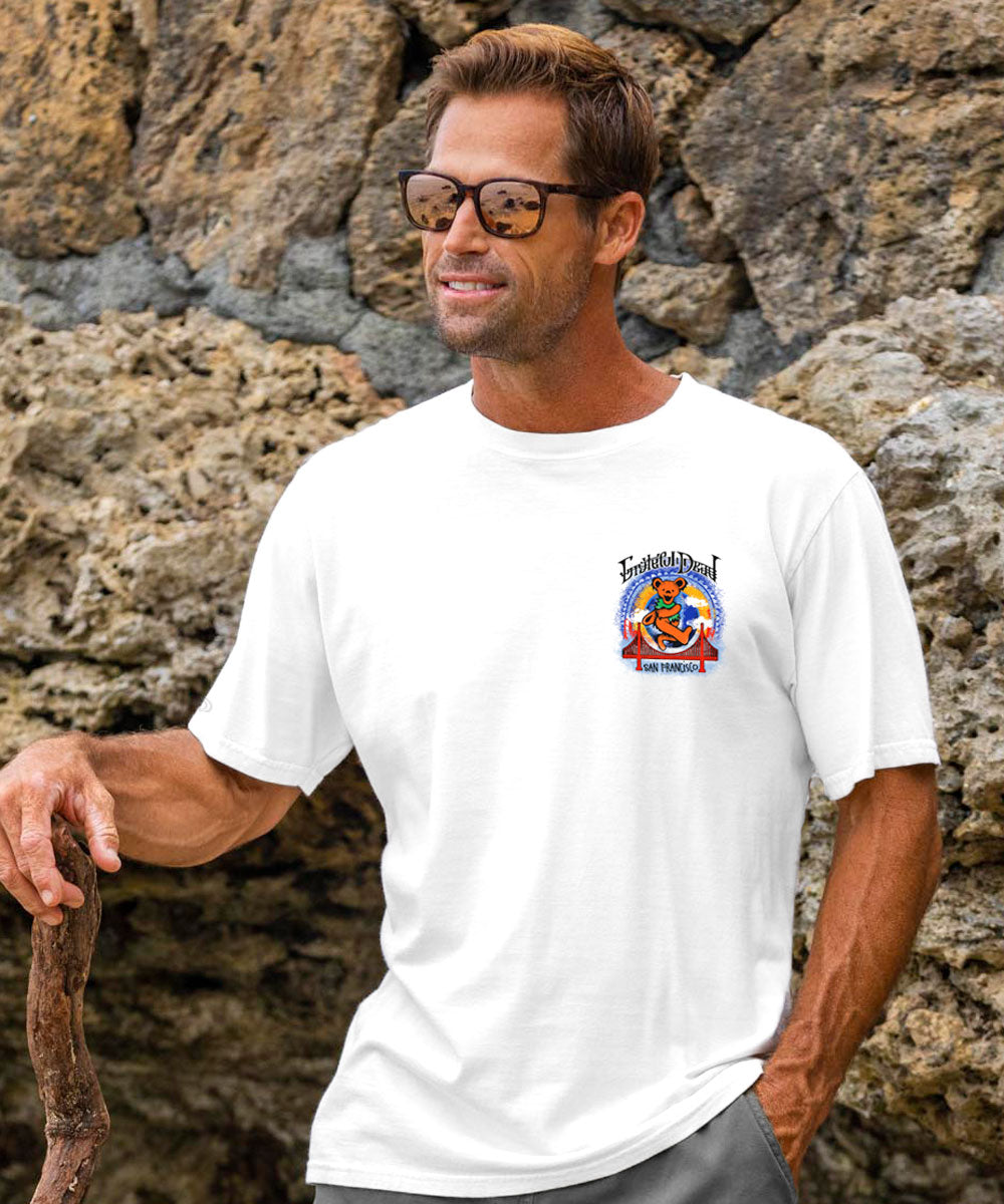 Grateful Dead Golden Gate Bear - White Short Sleeve Crewneck T-Shirt 3 Grateful Dead Golden Gate Bear - White Short Sleeve Crewneck T-Shirt