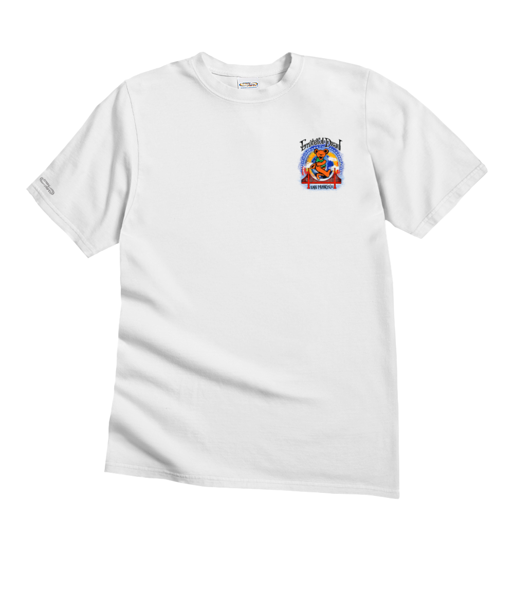 Grateful Dead Golden Gate Bear - White Short Sleeve Crewneck T-Shirt 4 Grateful Dead Golden Gate Bear - White Short Sleeve Crewneck T-Shirt