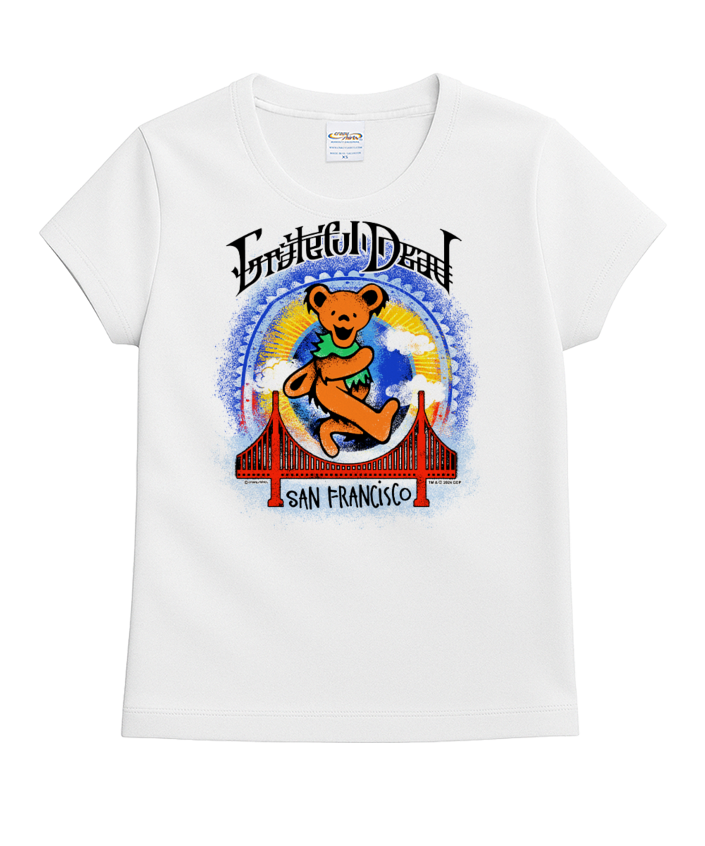 Grateful Dead Golden Gate Bear - White Short Sleeve Crewneck T-Shirt 1 Grateful Dead Golden Gate Bear - White Short Sleeve Crewneck T-Shirt