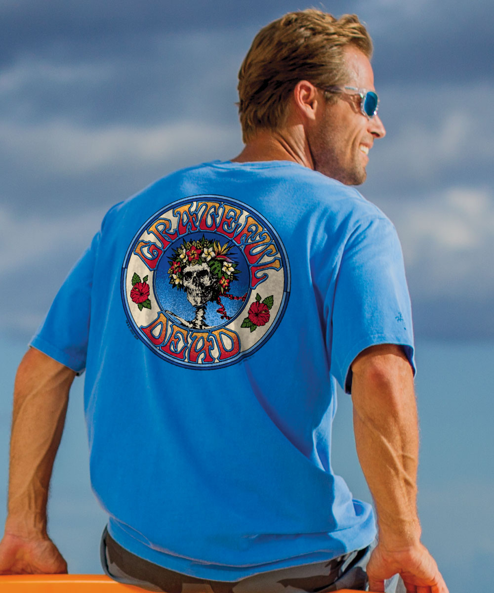 Grateful Dead Hawaiian Bertha - Blue Hawaii Dyed Short Sleeve Crewneck T-Shirt 2 Grateful Dead Hawaiian Bertha - Blue Hawaii Dyed Short Sleeve Crewneck T-Shirt
