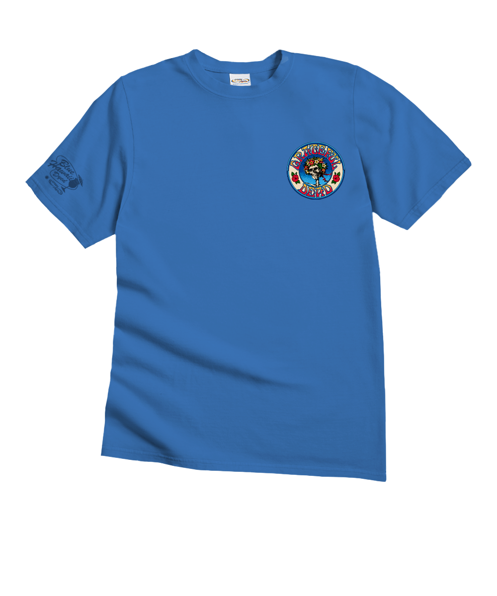 Grateful Dead Hawaiian Bertha - Blue Hawaii Dyed Short Sleeve Crewneck T-Shirt 4 Grateful Dead Hawaiian Bertha - Blue Hawaii Dyed Short Sleeve Crewneck T-Shirt