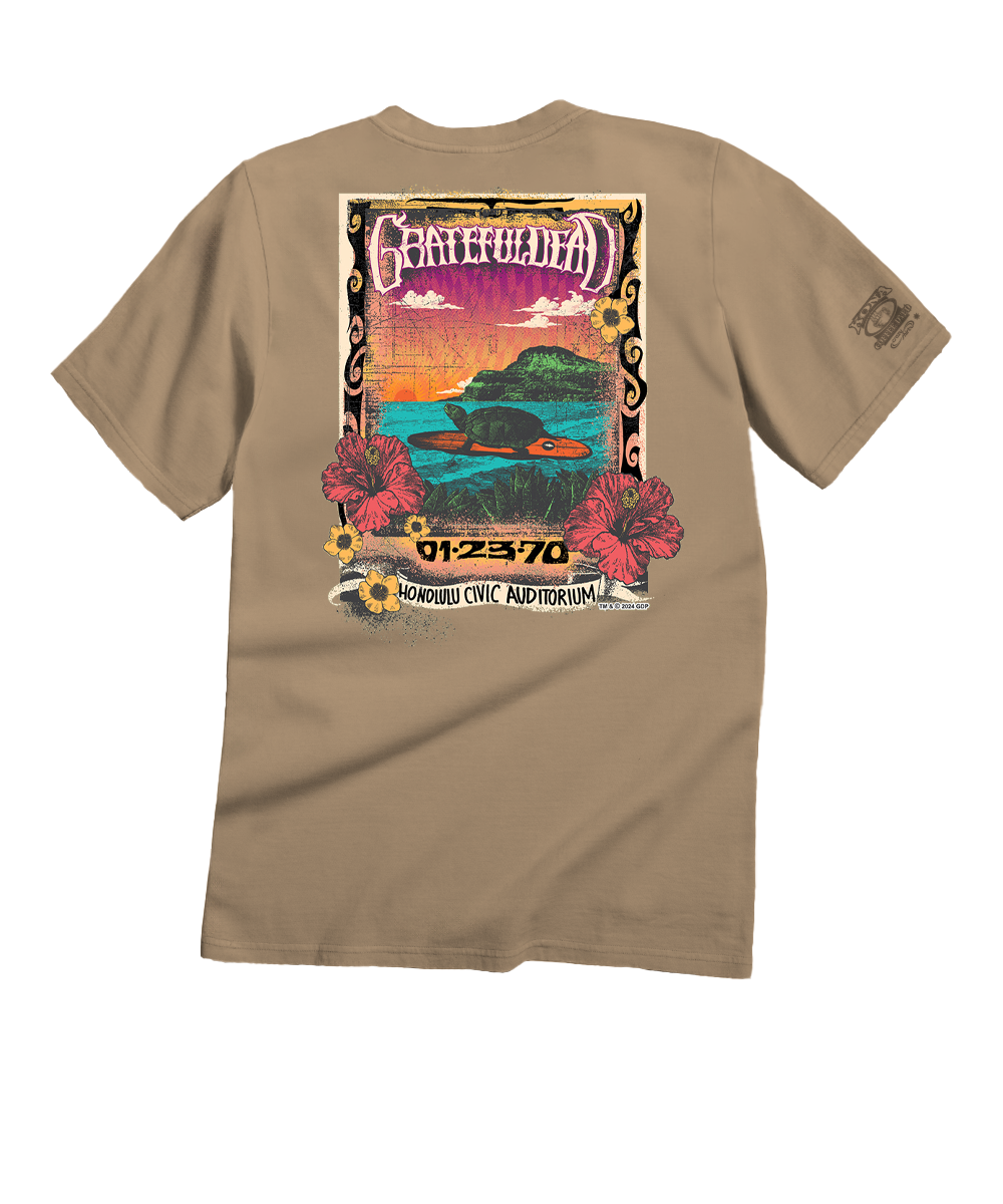 Grateful Dead Honolulu Concert - Kona Coffee Dyed Short Sleeve Crewneck T-Shirt 1 Grateful Dead Honolulu Concert - Kona Coffee Dyed Short Sleeve Crewneck T-Shirt