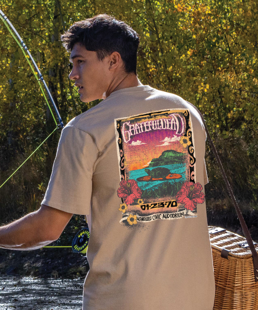 Grateful Dead Honolulu Concert - Kona Coffee Dyed Short Sleeve Crewneck T-Shirt 2 Grateful Dead Honolulu Concert - Kona Coffee Dyed Short Sleeve Crewneck T-Shirt