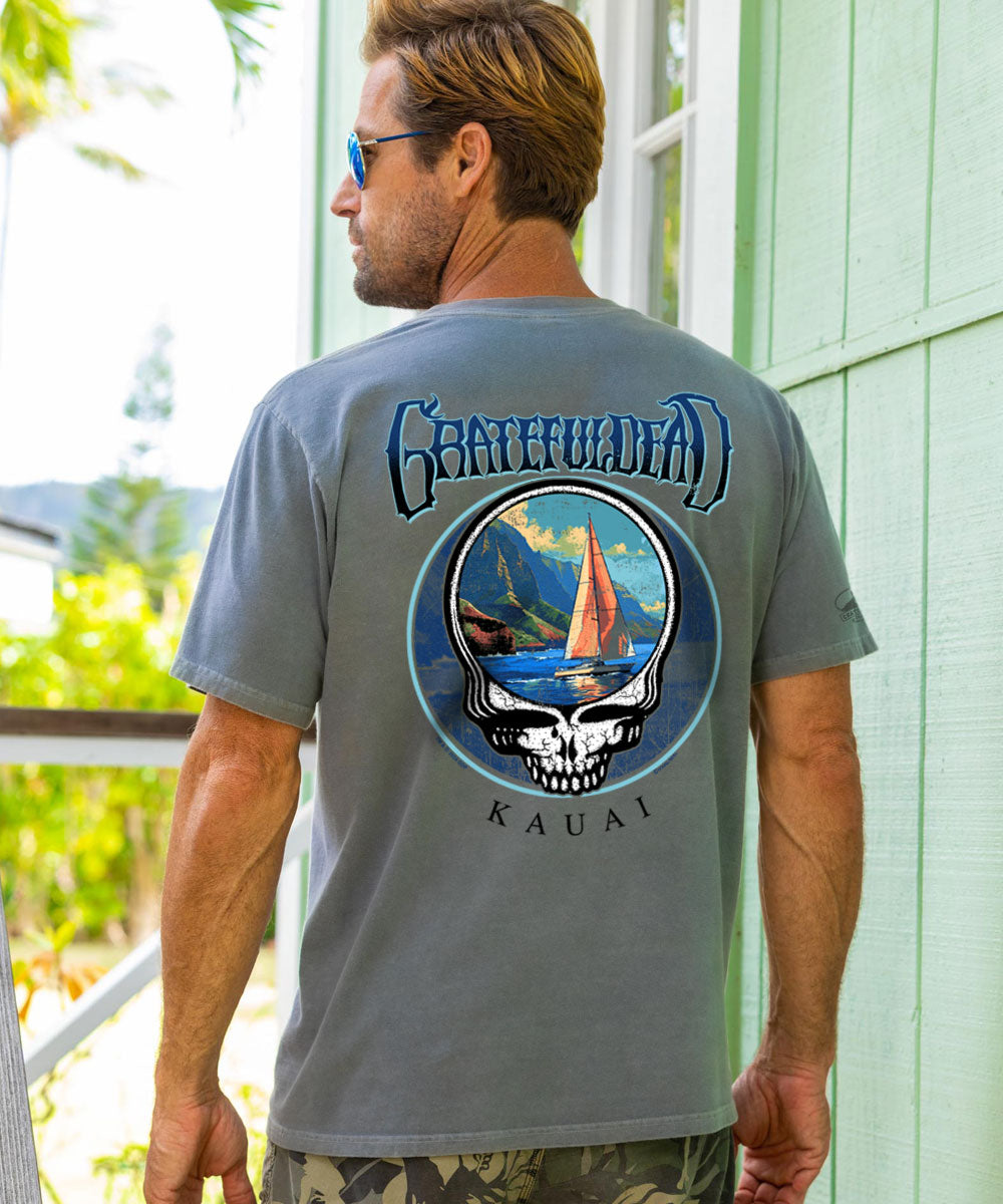 Grateful Dead Island Sail - Crater Dyed® Short Sleeve Crewneck T-Shirt 2 Grateful Dead Island Sail - Crater Dyed® Short Sleeve Crewneck T-Shirt
