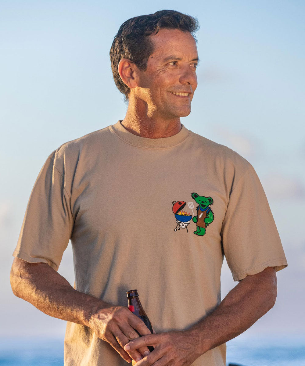 Grateful Dead Papa Bear Grills - Kona Coffee Dyed Short Sleeve Crewneck T-Shirt 3 Grateful Dead Papa Bear Grills - Kona Coffee Dyed Short Sleeve Crewneck T-Shirt