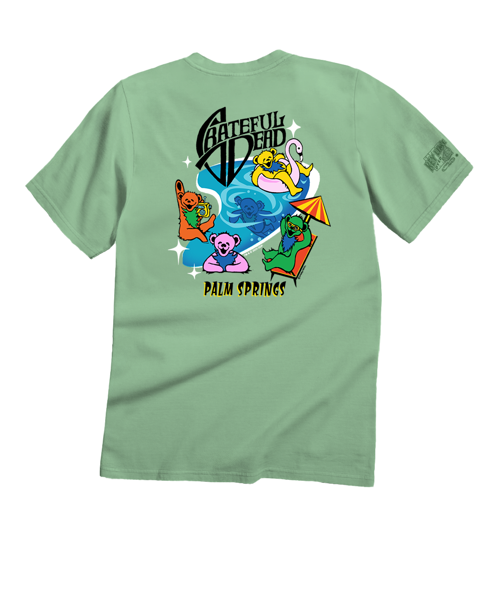 Grateful Dead Pool Party - Key Lime Dyed Short Sleeve Crewneck T-Shirt 1 Grateful Dead Pool Party - Key Lime Dyed Short Sleeve Crewneck T-Shirt