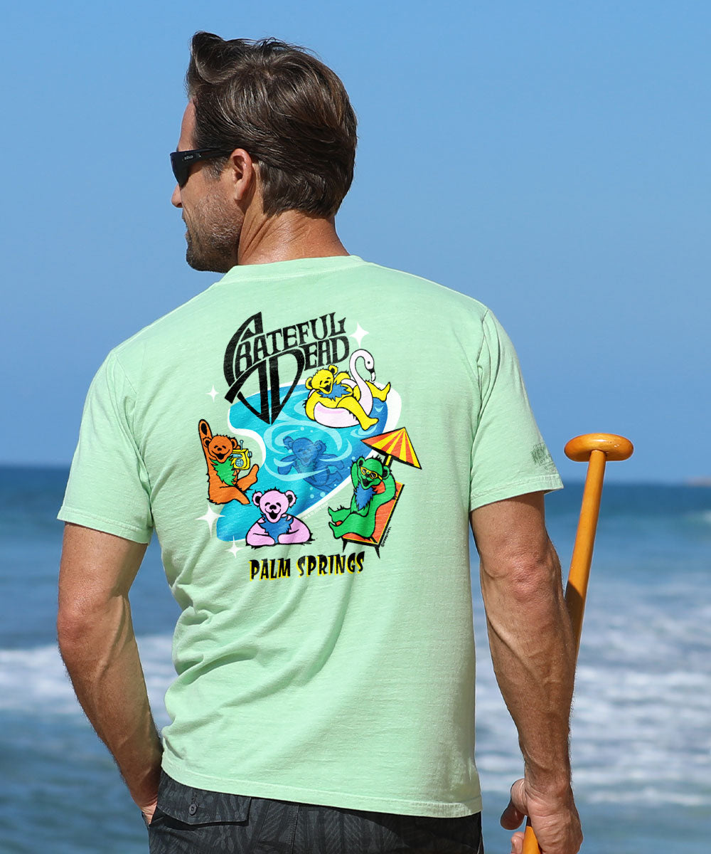 Grateful Dead Pool Party - Key Lime Dyed Short Sleeve Crewneck T-Shirt 2 Grateful Dead Pool Party - Key Lime Dyed Short Sleeve Crewneck T-Shirt