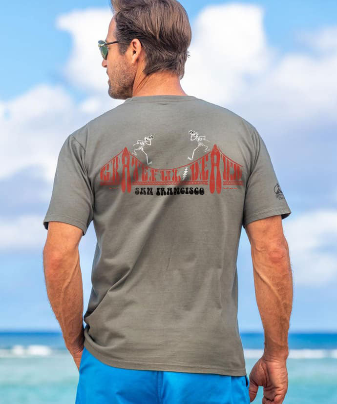 Grateful Dead San Francisco Bridge - Crater Dyed® Short Sleeve Crewneck T-Shirt 2 Grateful Dead San Francisco Bridge - Crater Dyed® Short Sleeve Crewneck T-Shirt