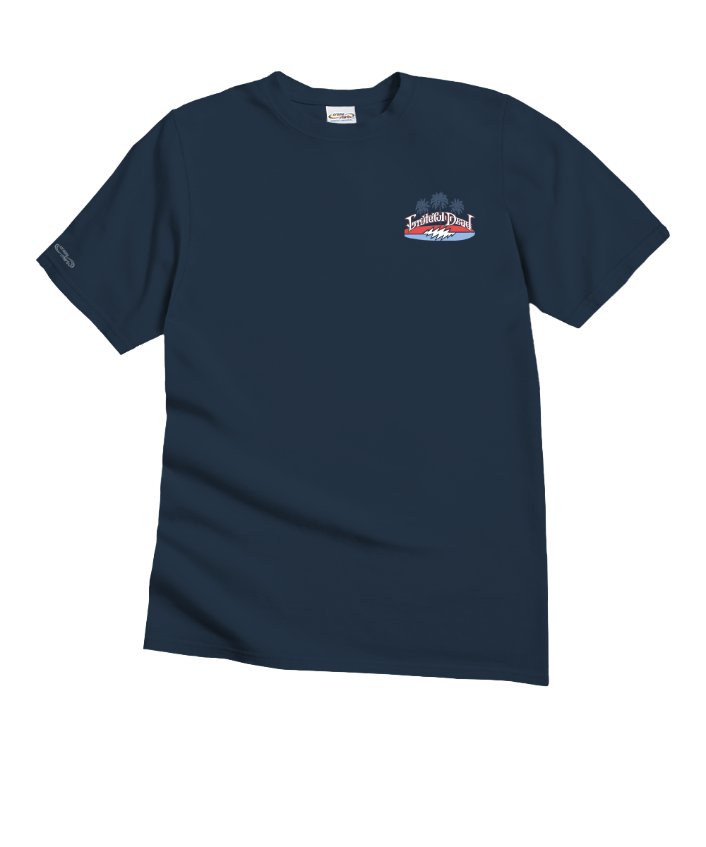 Grateful Dead Skeleton Chicken - Navy Short Sleeve Crewneck T-Shirt 4 Grateful Dead Skeleton Chicken - Navy Short Sleeve Crewneck T-Shirt