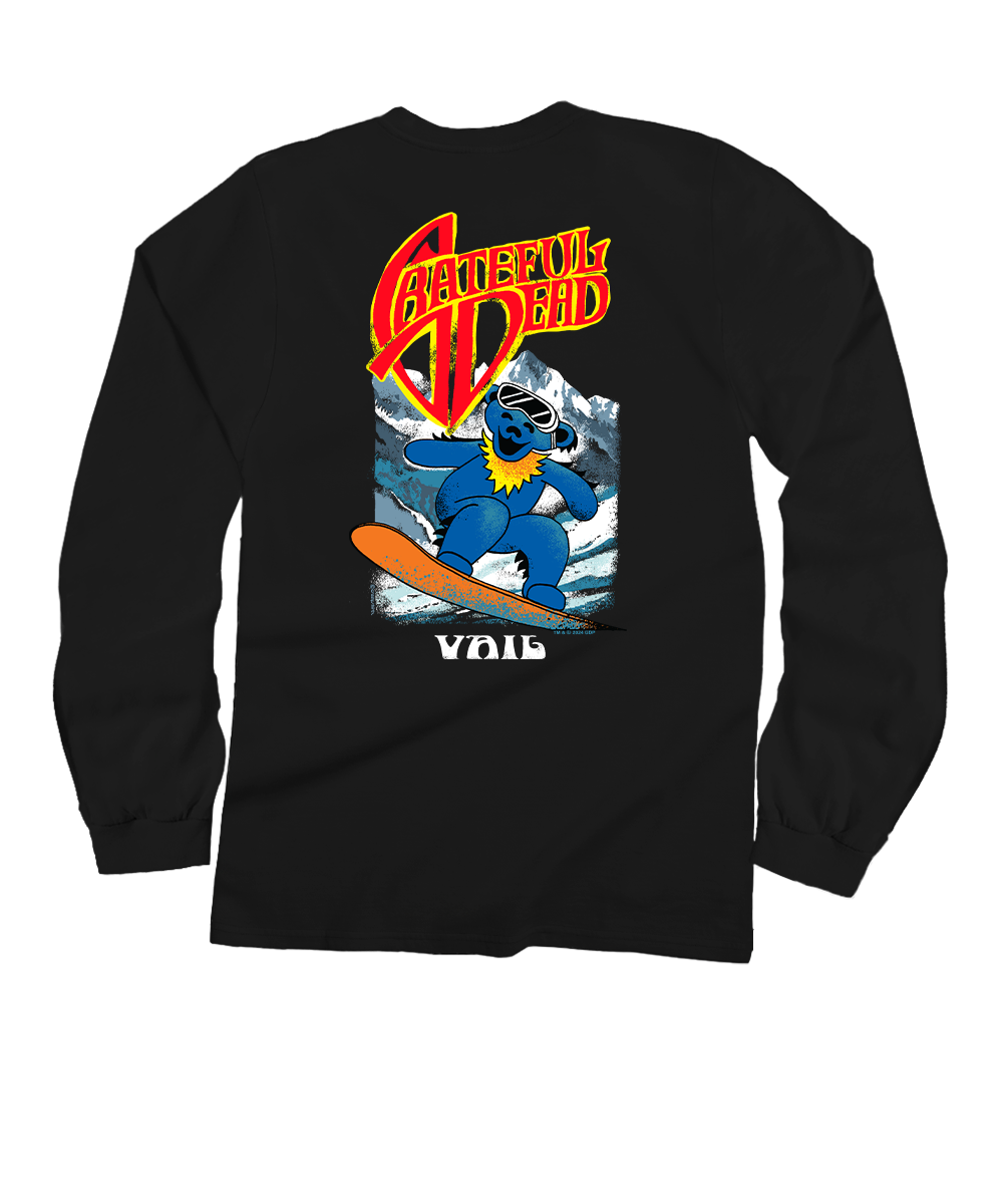 Grateful Dead Snow Bear - Black Long Sleeve Crewneck T-Shirt 1 Grateful Dead Snow Bear - Black Long Sleeve Crewneck T-Shirt