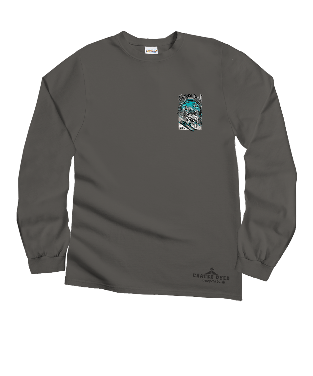 Grateful Dead Snow Skeletons - Crater Dyed® Long Sleeve Crewneck T-Shirt 4 Grateful Dead Snow Skeletons - Crater Dyed® Long Sleeve Crewneck T-Shirt