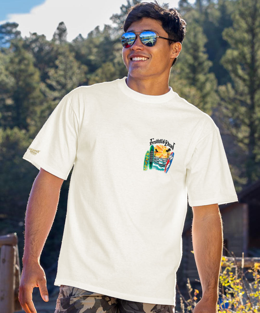 Grateful Dead Surfboards - Coconut Dyed Short Sleeve Crewneck T-Shirt 3 Grateful Dead Surfboards - Coconut Dyed Short Sleeve Crewneck T-Shirt