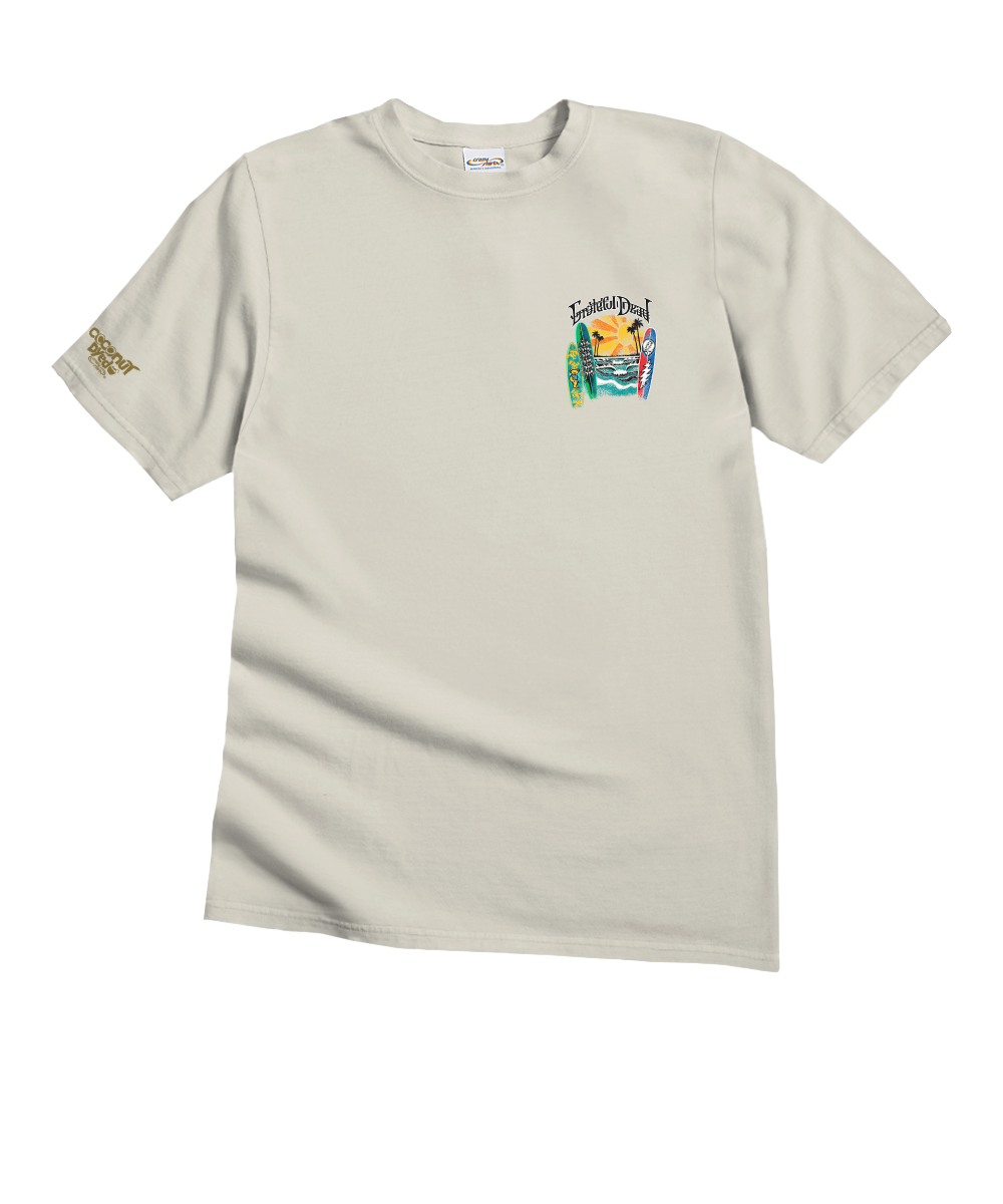 Grateful Dead Surfboards - Coconut Dyed Short Sleeve Crewneck T-Shirt 4 Grateful Dead Surfboards - Coconut Dyed Short Sleeve Crewneck T-Shirt