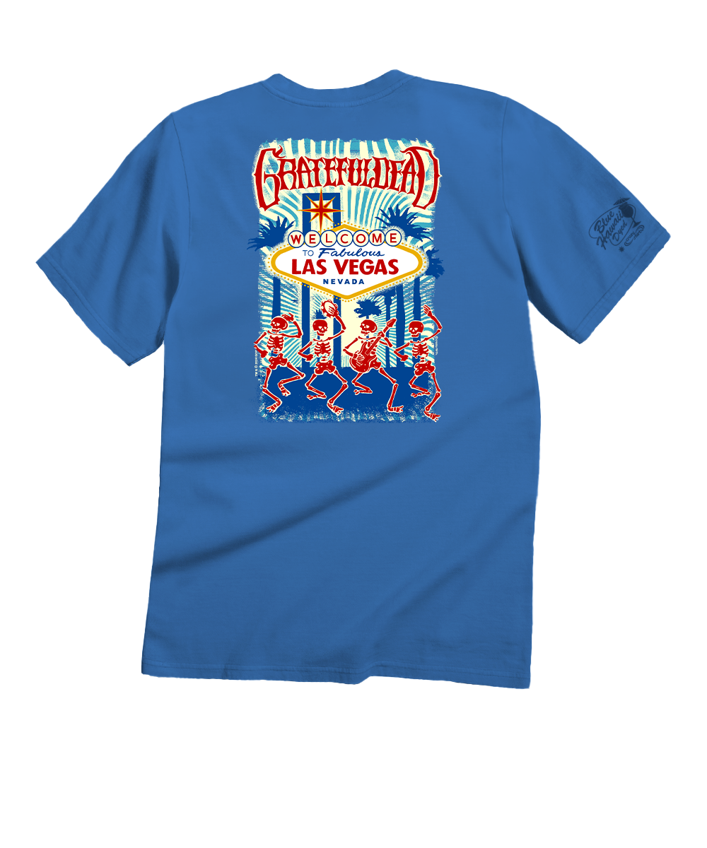 Grateful Dead Vegas - Blue Hawaii Dyed Short Sleeve Crewneck T-Shirt