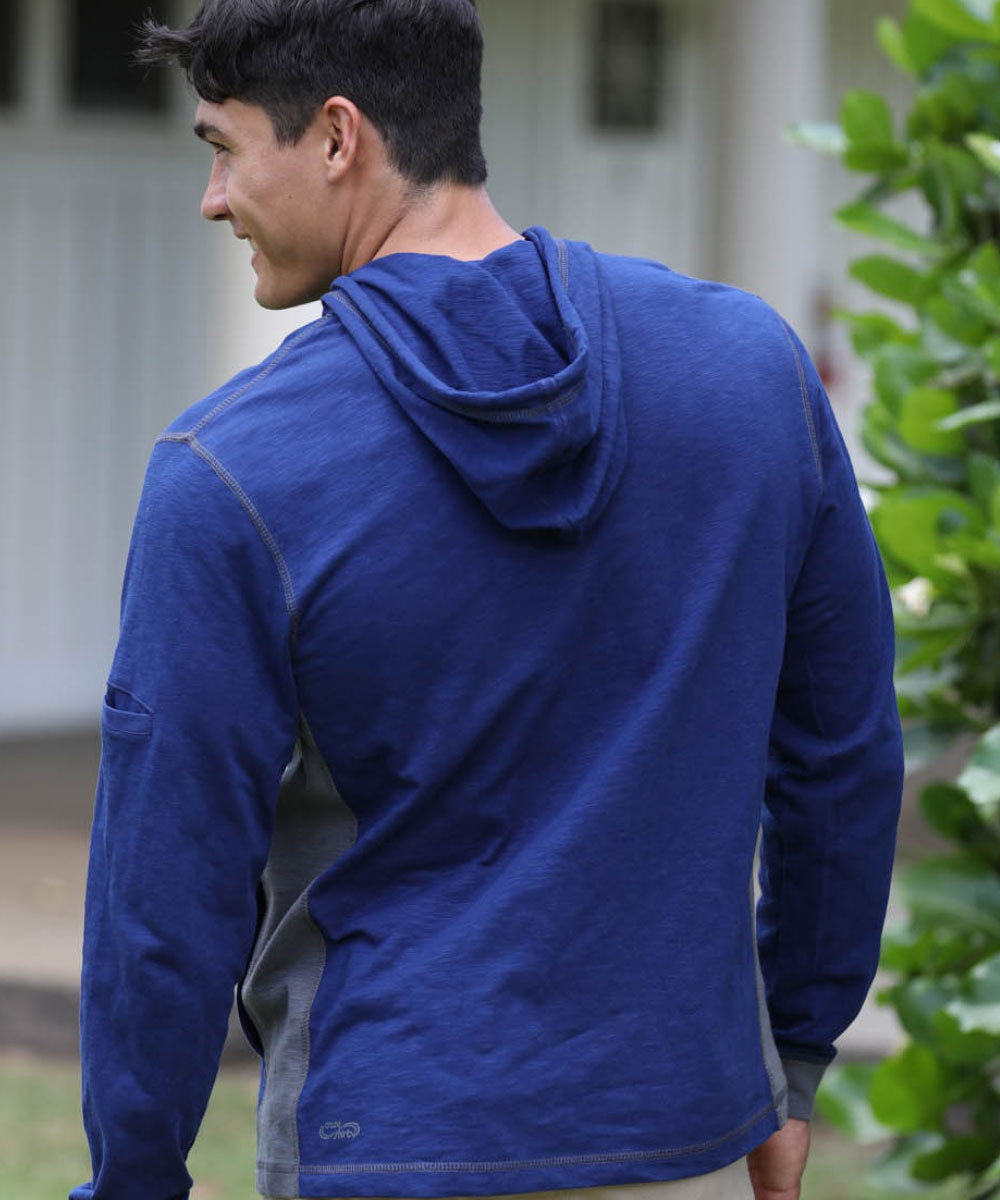 Hahalua Trio - Midnight/Gray Long Sleeve Longboard Hooded Tee 3 Hahalua Trio - Midnight/Gray Long Sleeve Longboard Hooded Tee