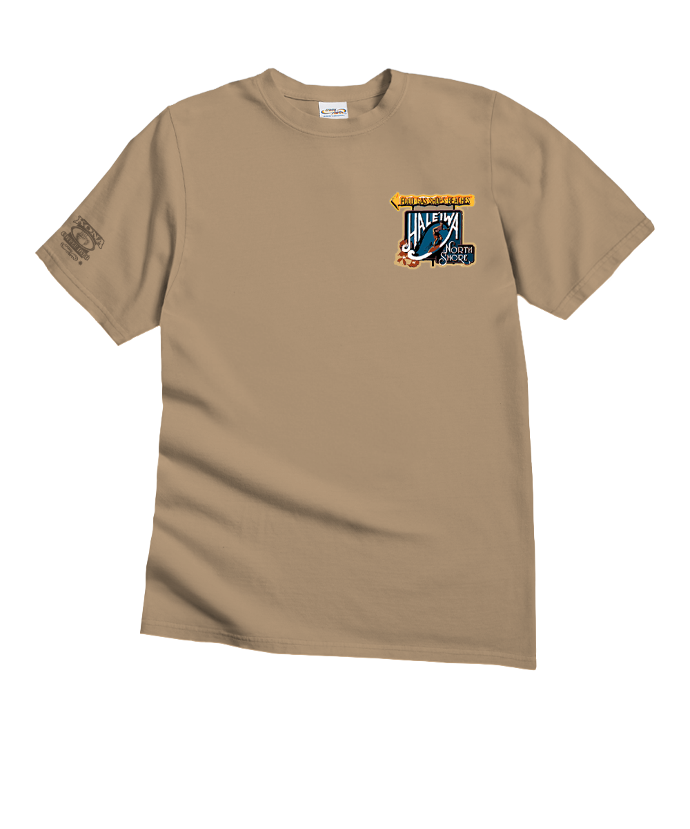Haleiwa Sign North Shore - Kona Coffee Dyed Short Sleeve Crewneck T-Shirt 4 Haleiwa Sign North Shore - Kona Coffee Dyed Short Sleeve Crewneck T-Shirt