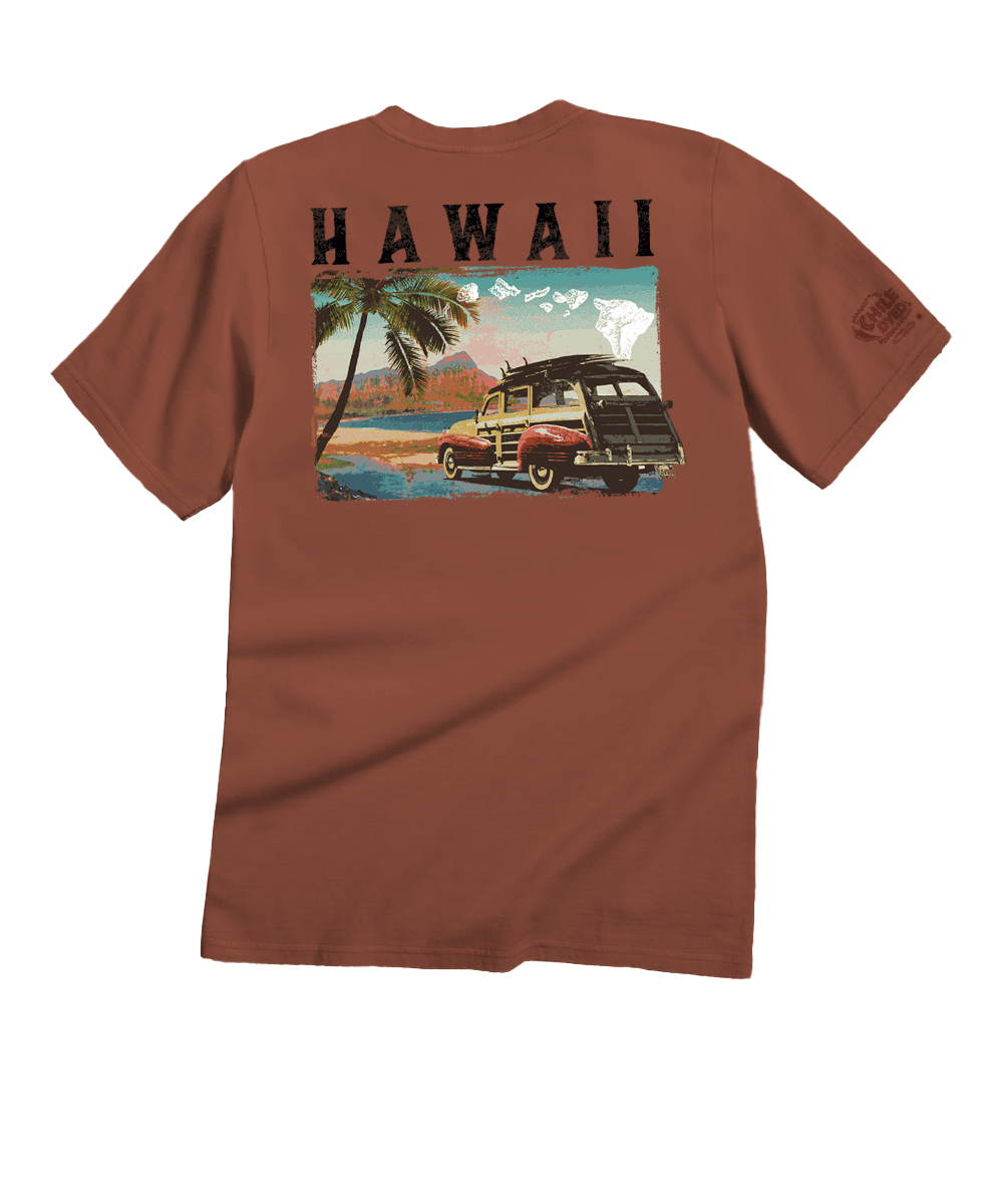 Hawaii Woody - Chile Dyed Short Sleeve Crewneck T-Shirt 1 Hawaii Woody - Chile Dyed Short Sleeve Crewneck T-Shirt