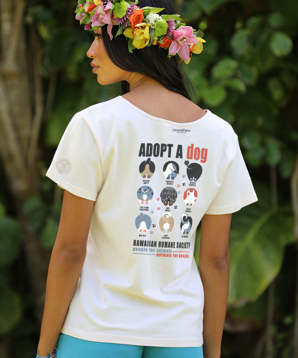 Hawaiian Humane Society Adopt A Dog Canine Musicians - Coconut Dyed Short Sleeve Scoop Neck T-Shirt 3 Hawaiian Humane Society Adopt A Dog Canine Musicians - Coconut Dyed Short Sleeve Scoop Neck T-Shirt