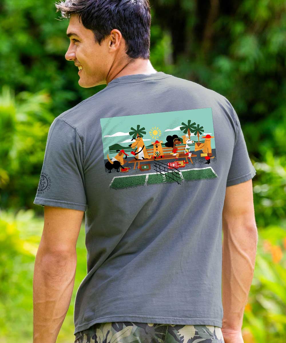 Hawaiian Humane Society Adopt A Dog Pickleball - Crater Dyed® Short Sleeve Crewneck T-Shirt 3 Hawaiian Humane Society Adopt A Dog Pickleball - Crater Dyed® Short Sleeve Crewneck T-Shirt
