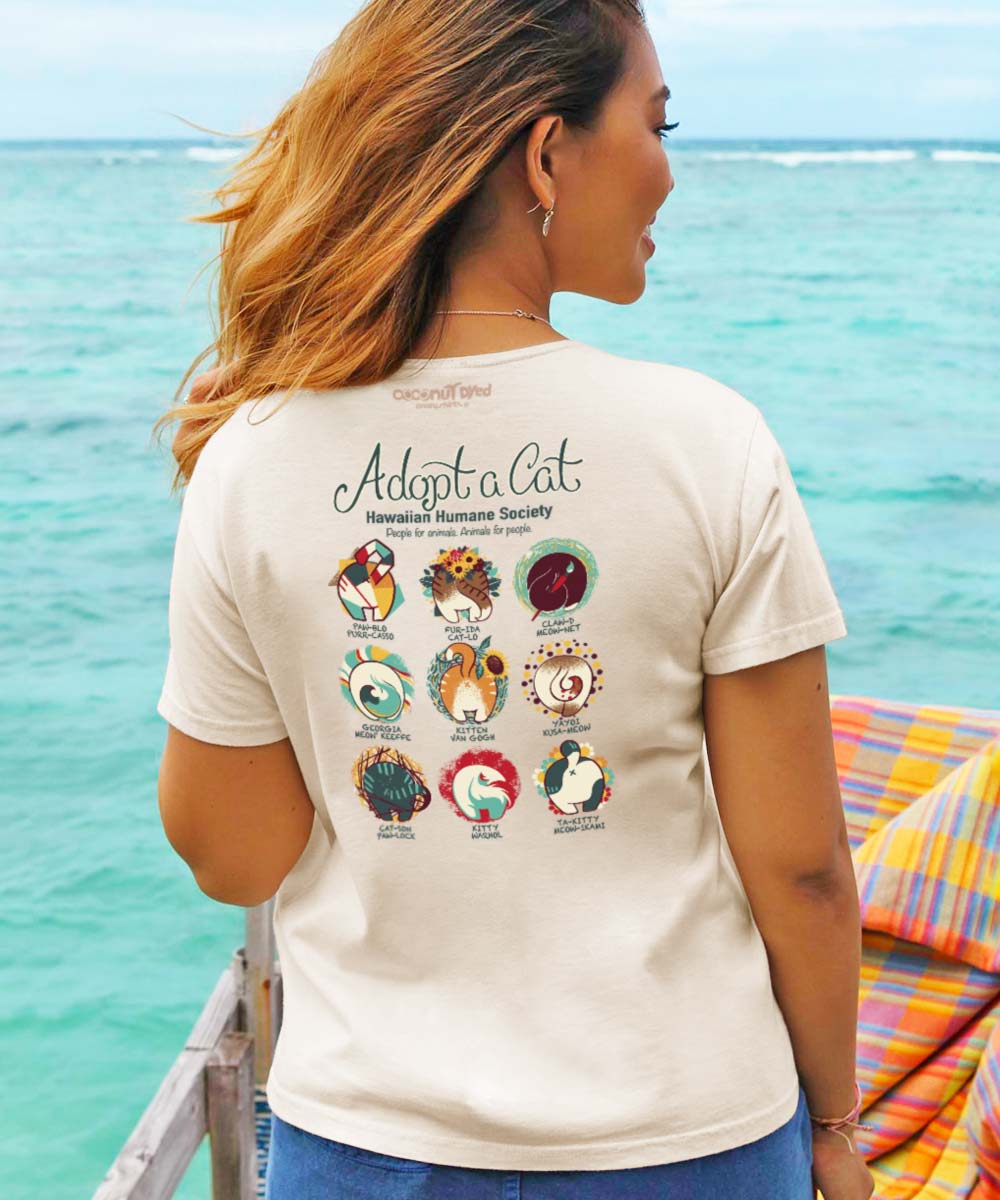 Hawaiian Humane Society Cat Creatives - Coconut Dyed Short Sleeve Scoop Neck T-Shirt 3 Hawaiian Humane Society Cat Creatives - Coconut Dyed Short Sleeve Scoop Neck T-Shirt