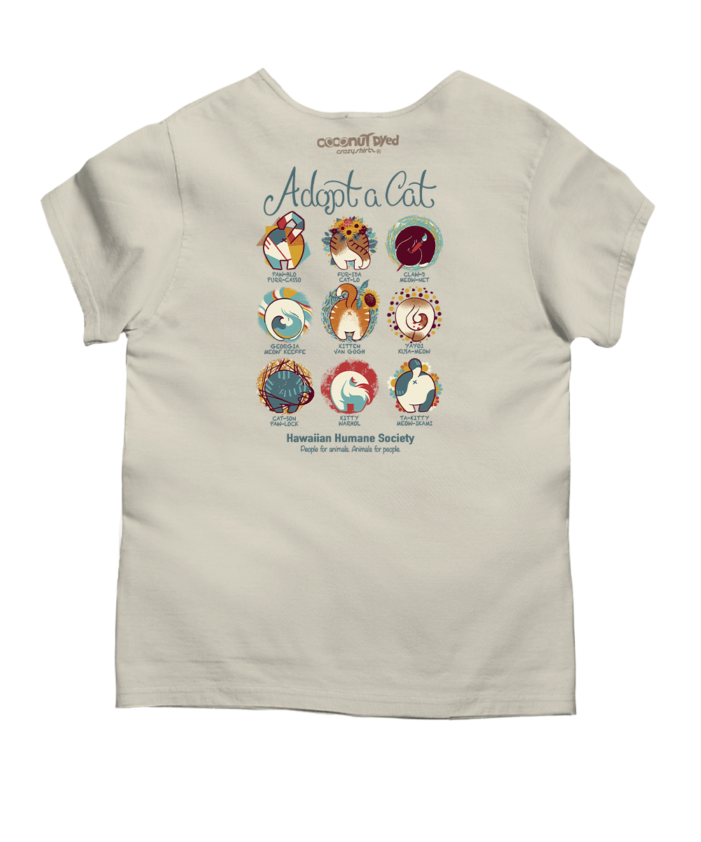 Hawaiian Humane Society Cat Creatives - Coconut Dyed Short Sleeve Scoop Neck T-Shirt 4 Hawaiian Humane Society Cat Creatives - Coconut Dyed Short Sleeve Scoop Neck T-Shirt