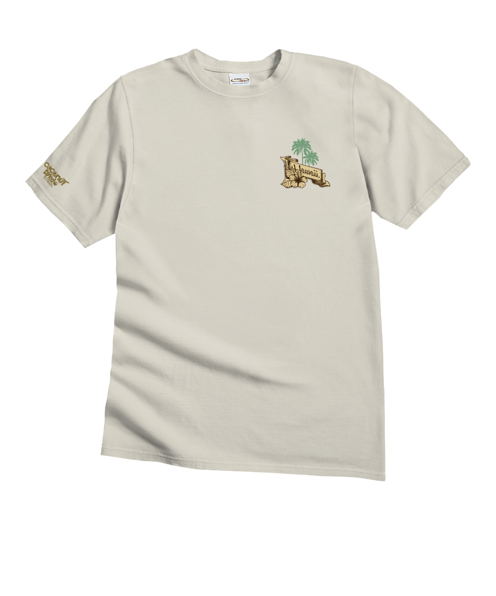 Hawaiian Islands Map - Coconut Dyed Short Sleeve Crewneck T-Shirt 4 Hawaiian Islands Map - Coconut Dyed Short Sleeve Crewneck T-Shirt