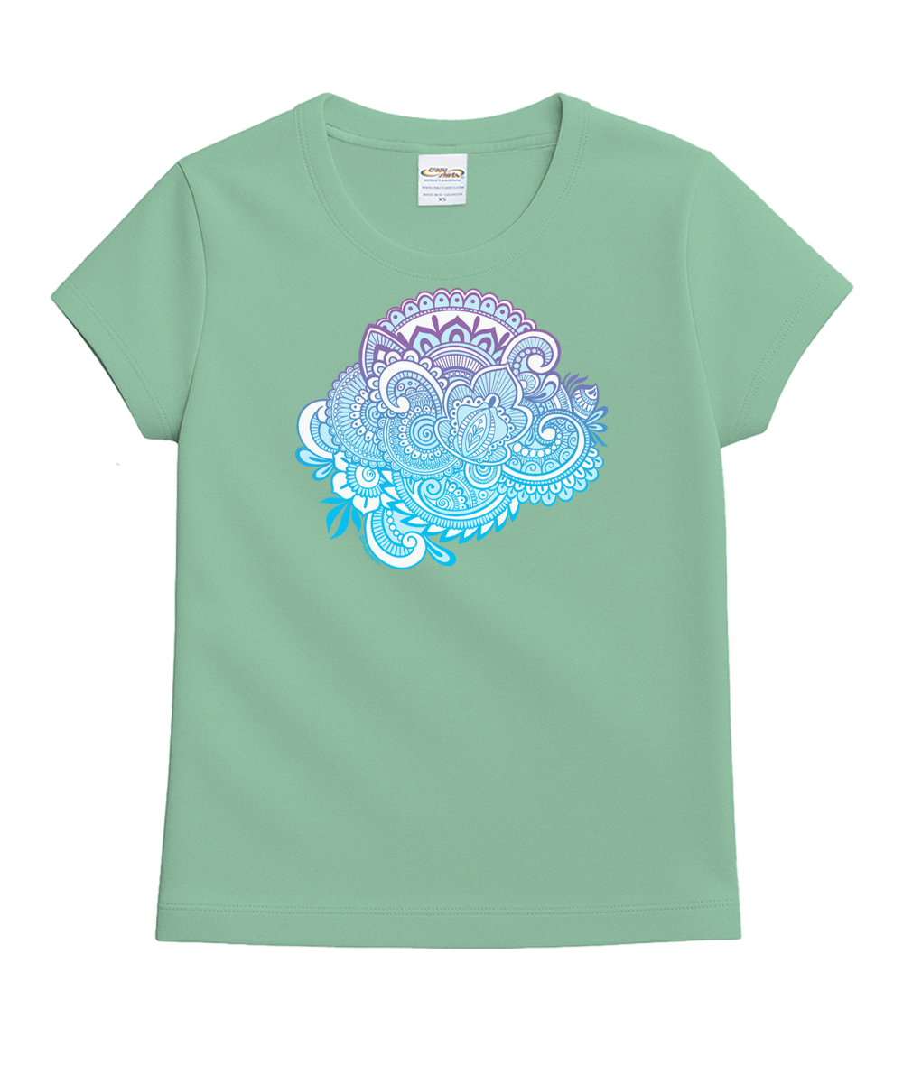 Henna Bloom - Key Lime Dyed Short Sleeve Crewneck T-Shirt