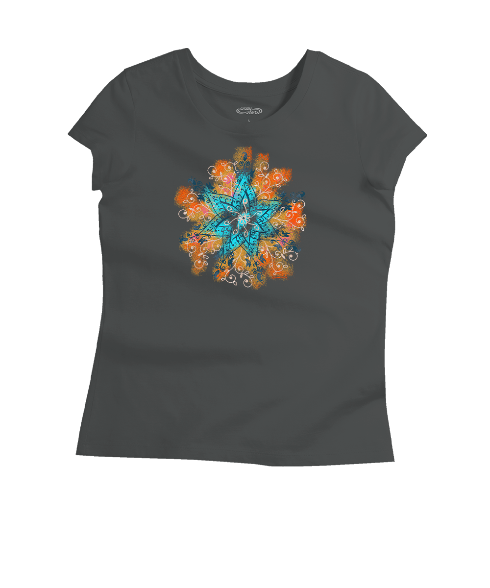 Henna Mandala - Graphite Short Sleeve Pima T-Shirt