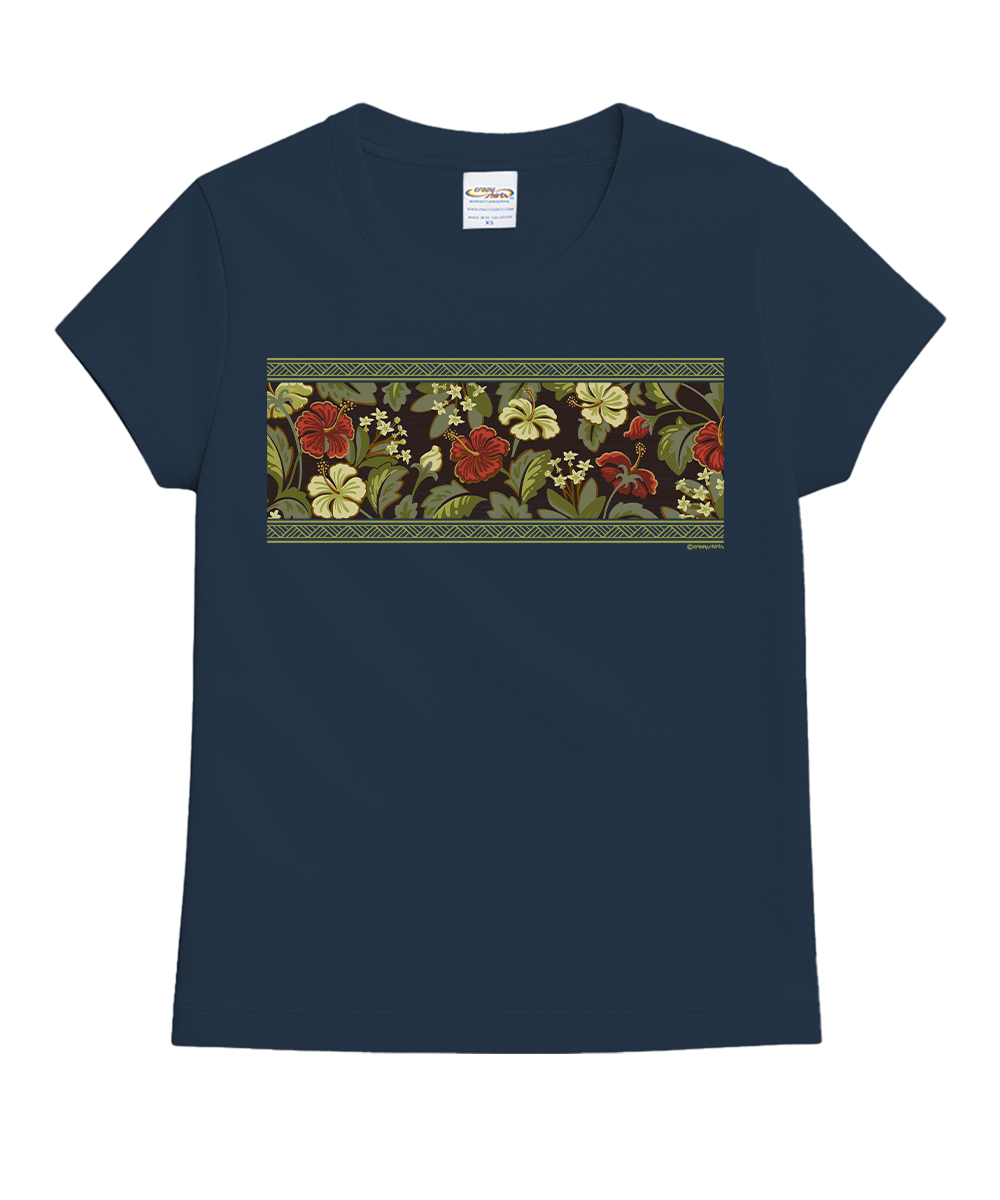 Hibiscus Maile Band - Navy Short Sleeve Crewneck T-Shirt
