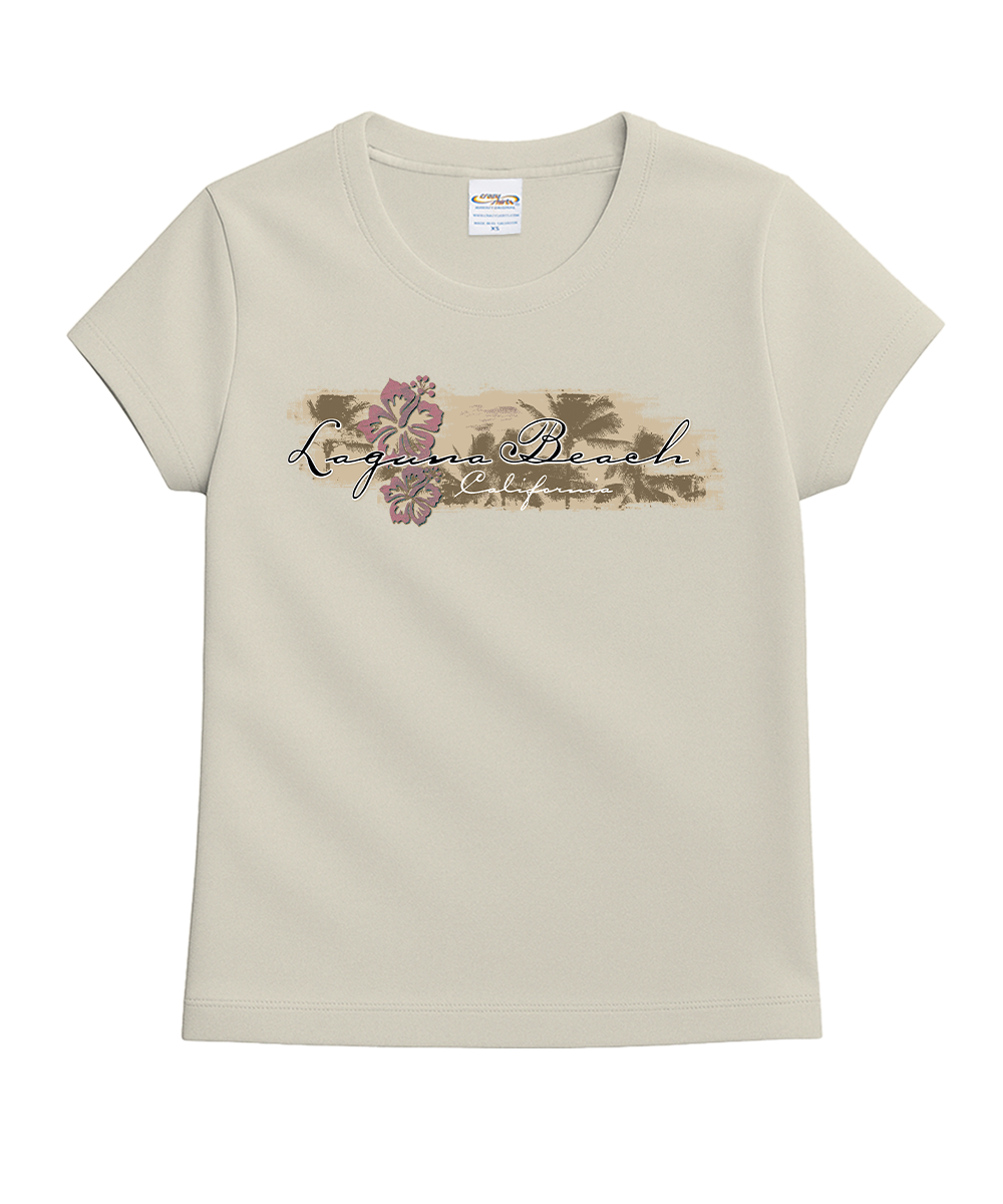 Hibiscus Surf - Coconut Dyed Short Sleeve Crewneck T-Shirt 1 Hibiscus Surf - Coconut Dyed Short Sleeve Crewneck T-Shirt