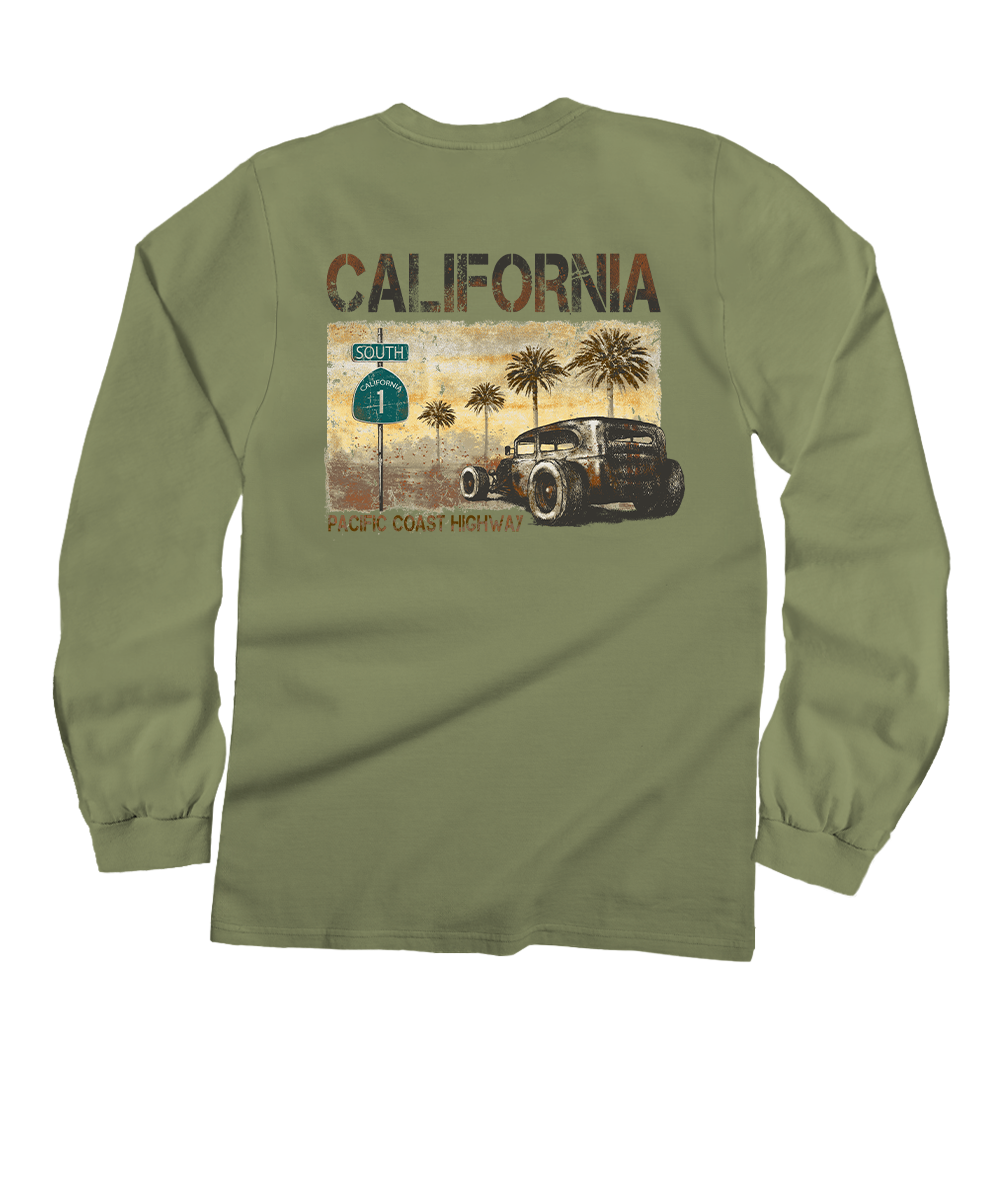 Highway - Hemp Dyed Long Sleeve Crewneck T-Shirt 1 Highway - Hemp Dyed Long Sleeve Crewneck T-Shirt