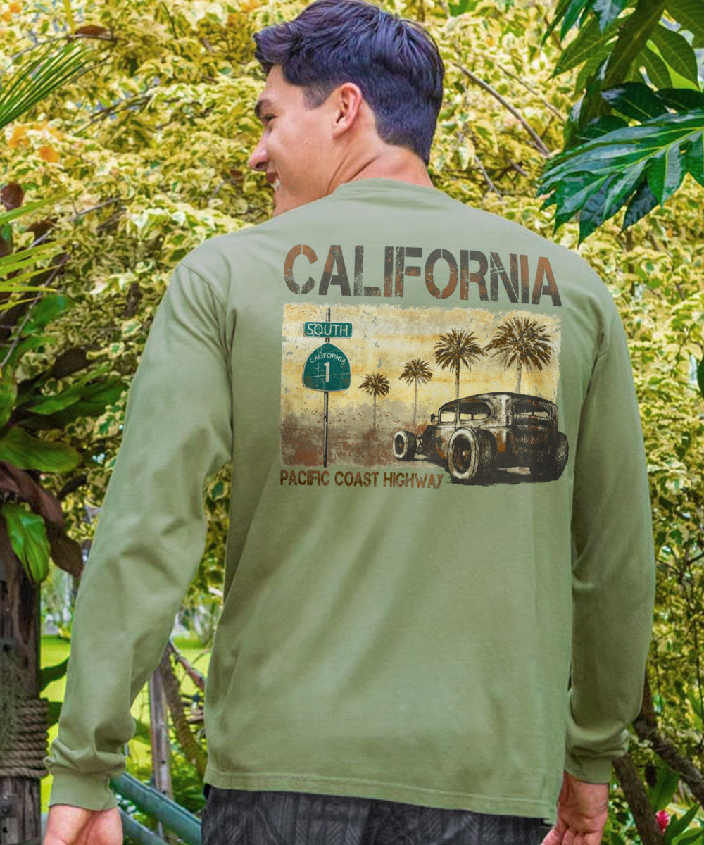 Highway - Hemp Dyed Long Sleeve Crewneck T-Shirt 2 Highway - Hemp Dyed Long Sleeve Crewneck T-Shirt