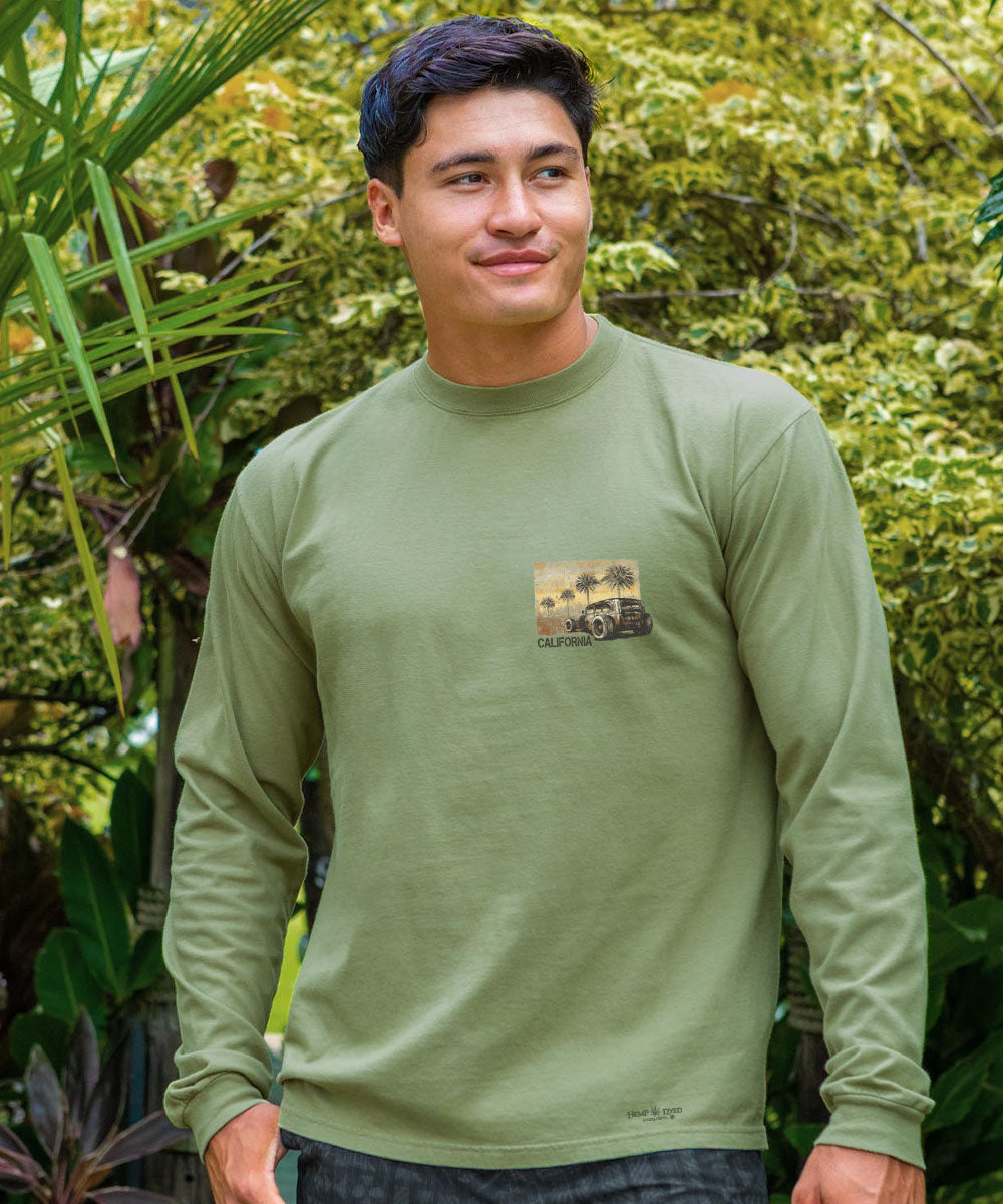 Highway - Hemp Dyed Long Sleeve Crewneck T-Shirt 3 Highway - Hemp Dyed Long Sleeve Crewneck T-Shirt