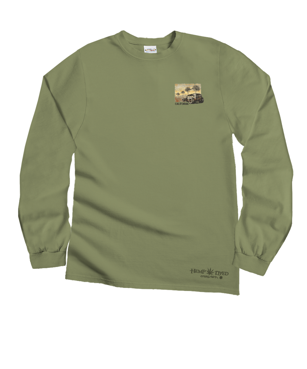 Highway - Hemp Dyed Long Sleeve Crewneck T-Shirt 4 Highway - Hemp Dyed Long Sleeve Crewneck T-Shirt