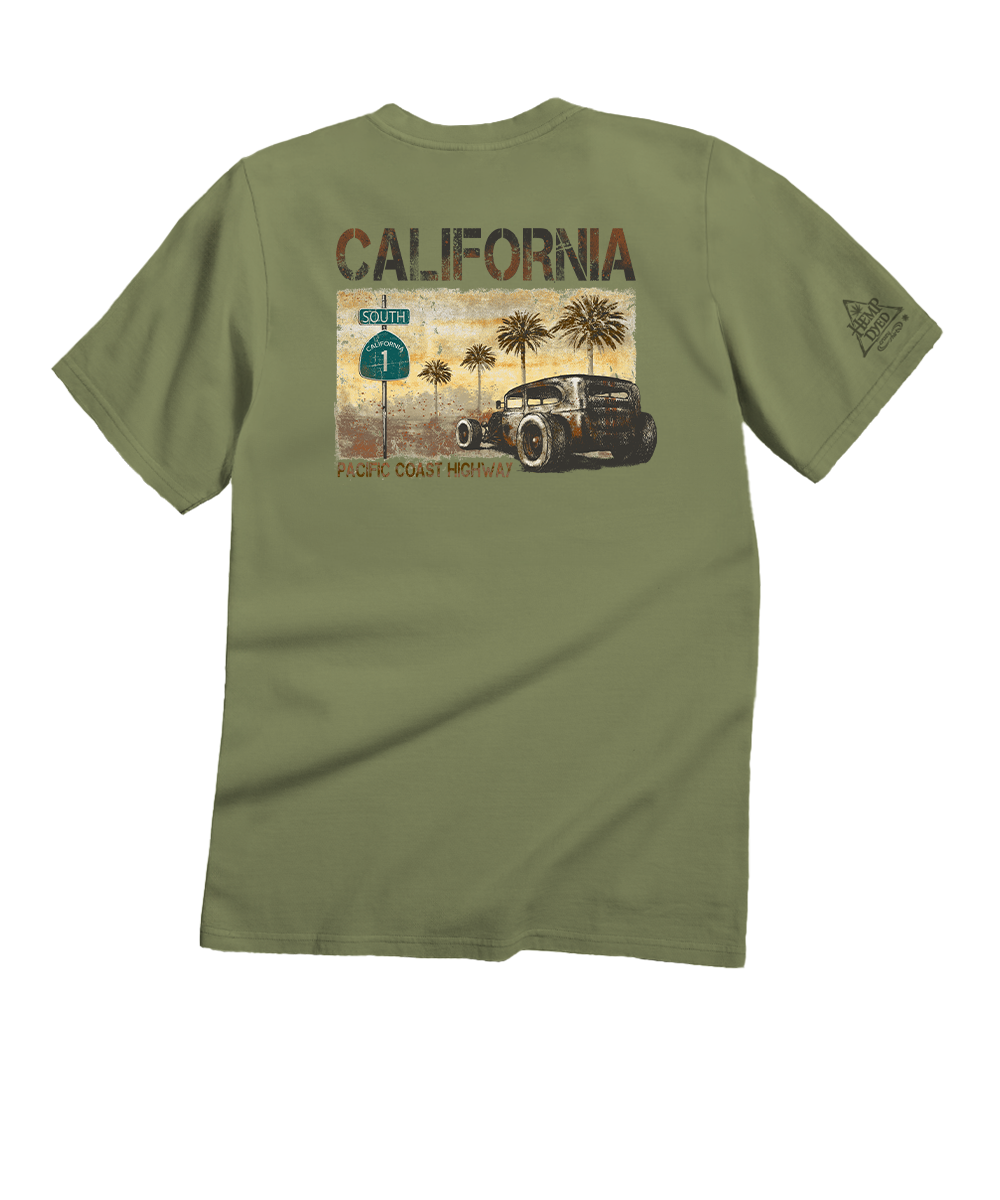 Highway - Hemp Dyed Short Sleeve Crewneck T-Shirt 1 Highway - Hemp Dyed Short Sleeve Crewneck T-Shirt
