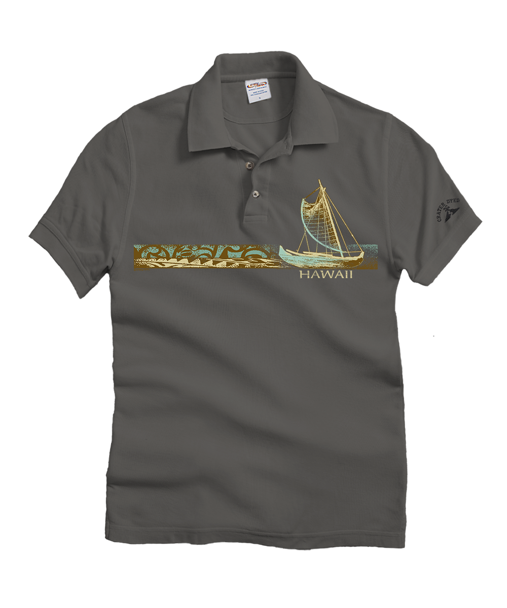 Hokulea Band - Crater Dyed® Short Sleeve Oceanfront Polo Shirt