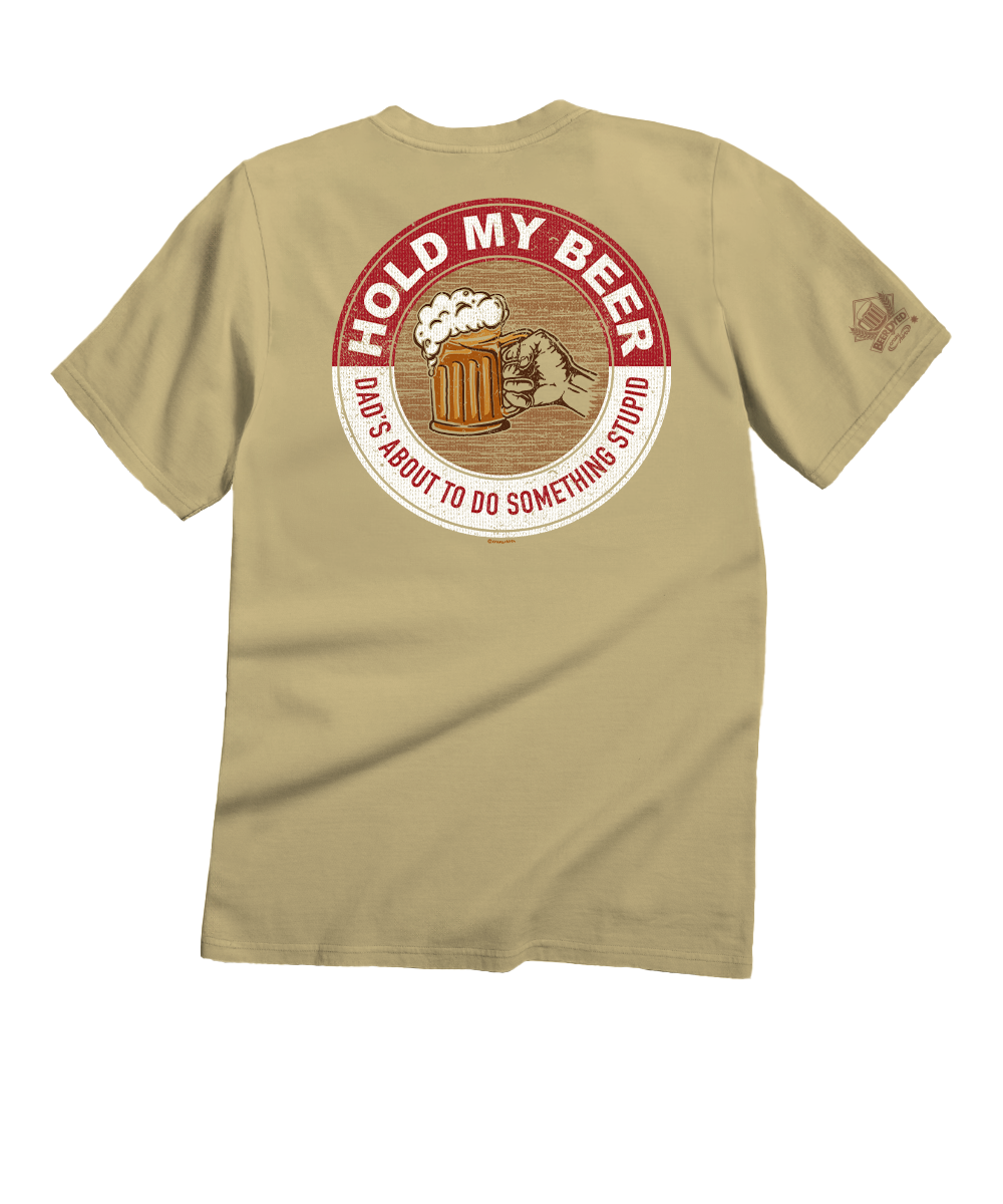 Hold My Beer - Beer Dyed Short Sleeve Crewneck T-Shirt 1 Hold My Beer - Beer Dyed Short Sleeve Crewneck T-Shirt