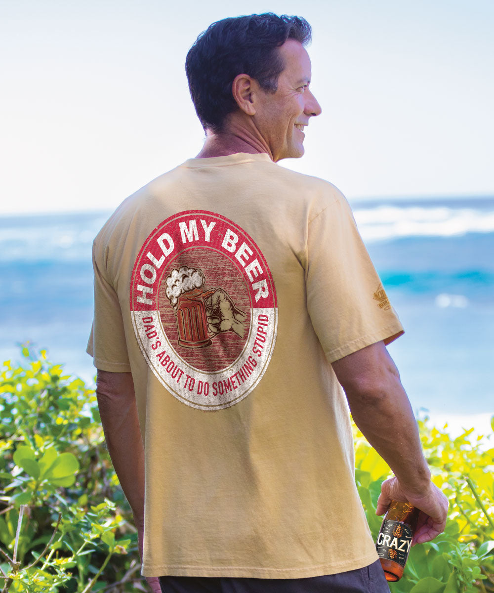 Hold My Beer - Beer Dyed Short Sleeve Crewneck T-Shirt 2 Hold My Beer - Beer Dyed Short Sleeve Crewneck T-Shirt