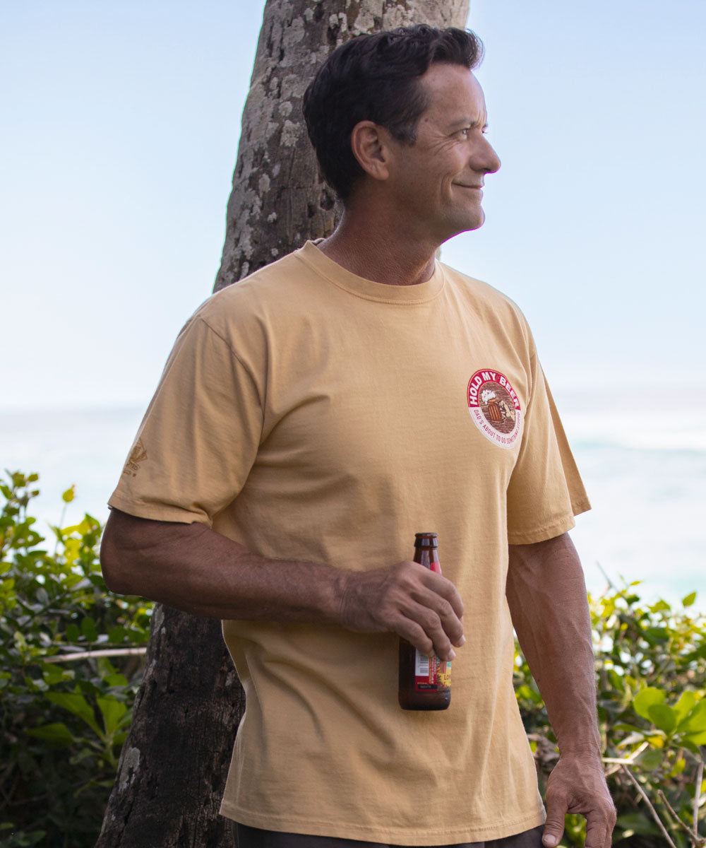 Hold My Beer - Beer Dyed Short Sleeve Crewneck T-Shirt 3 Hold My Beer - Beer Dyed Short Sleeve Crewneck T-Shirt
