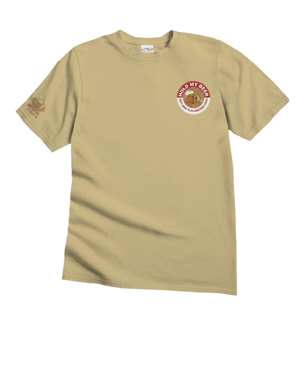 Hold My Beer - Beer Dyed Short Sleeve Crewneck T-Shirt 4 Hold My Beer - Beer Dyed Short Sleeve Crewneck T-Shirt