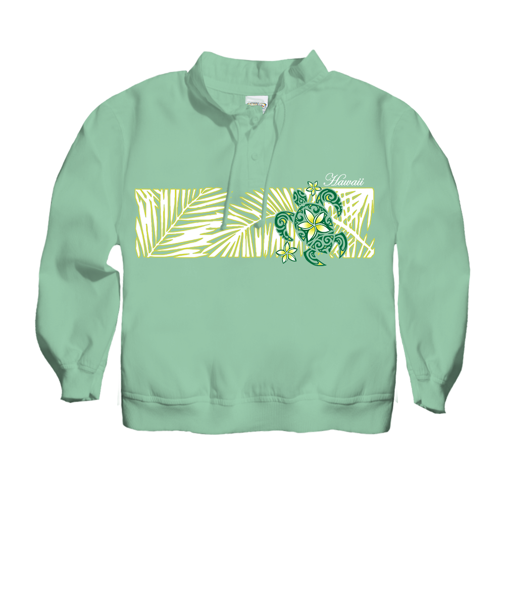 Honu Bliss - Key Lime Dyed Long Sleeve Lightweight Pullover