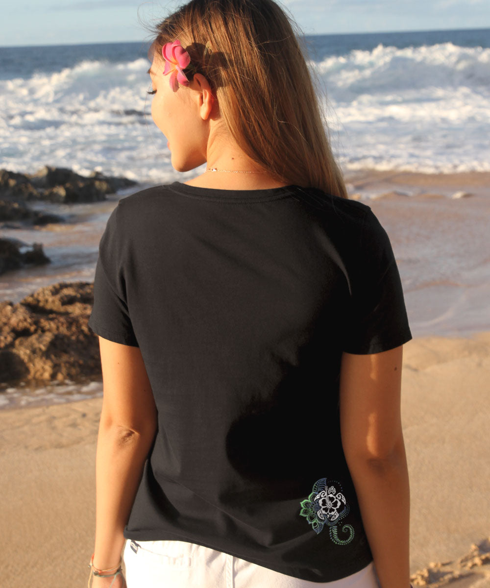 Honu Current - Jet Black Short Sleeve Pima V-Neck T-Shirt 3 Honu Current - Jet Black Short Sleeve Pima V-Neck T-Shirt
