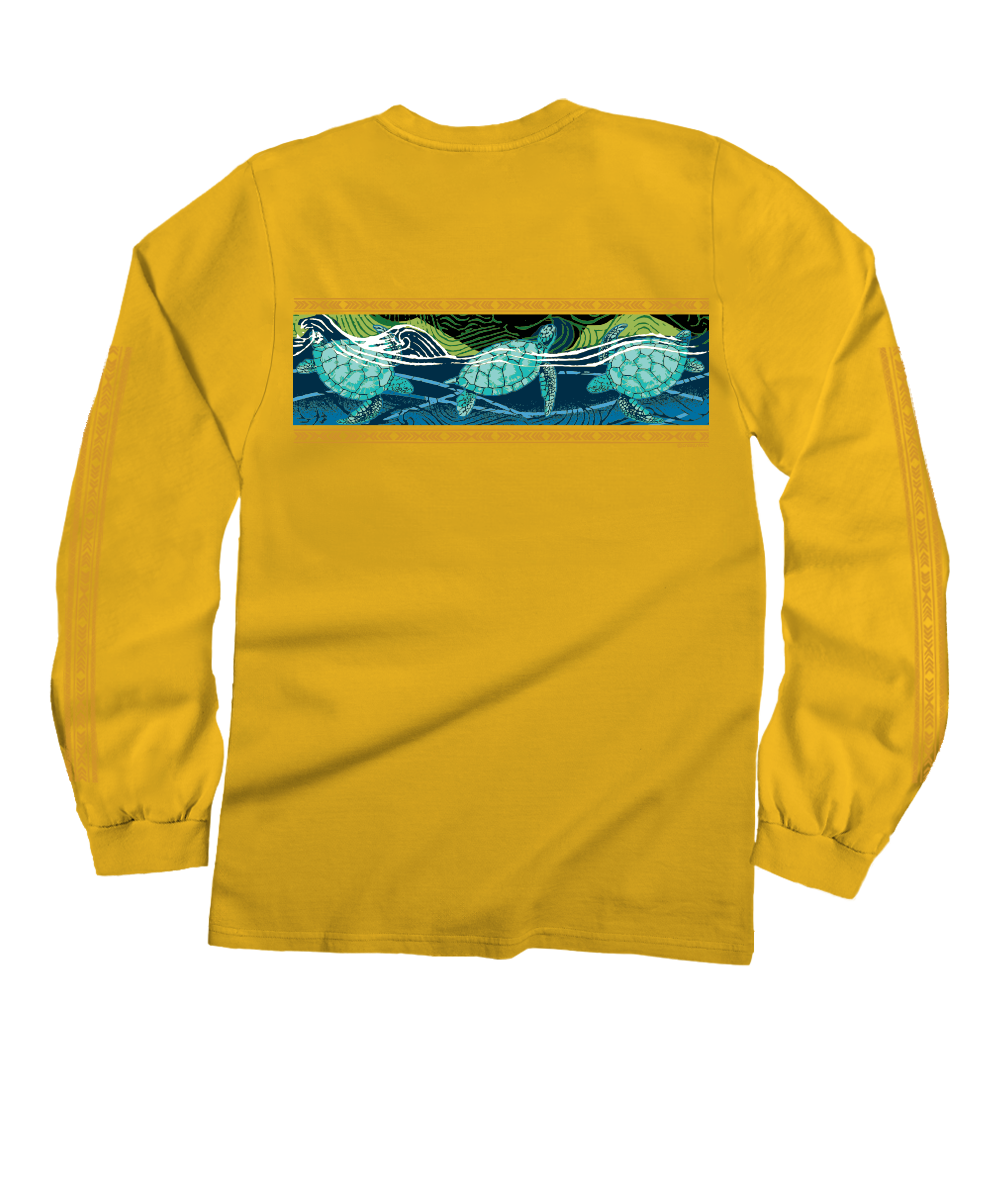 Honus In Surf Band - Pineapple Dyed Long Sleeve Crewneck T-Shirt