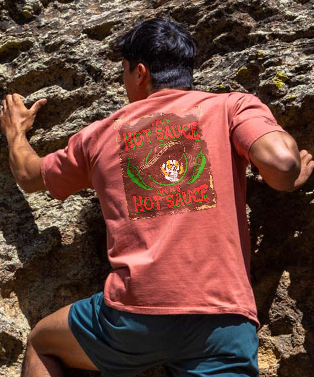 I Put Hot Sauce - Chile Dyed Short Sleeve Crewneck T-Shirt 2 I Put Hot Sauce - Chile Dyed Short Sleeve Crewneck T-Shirt